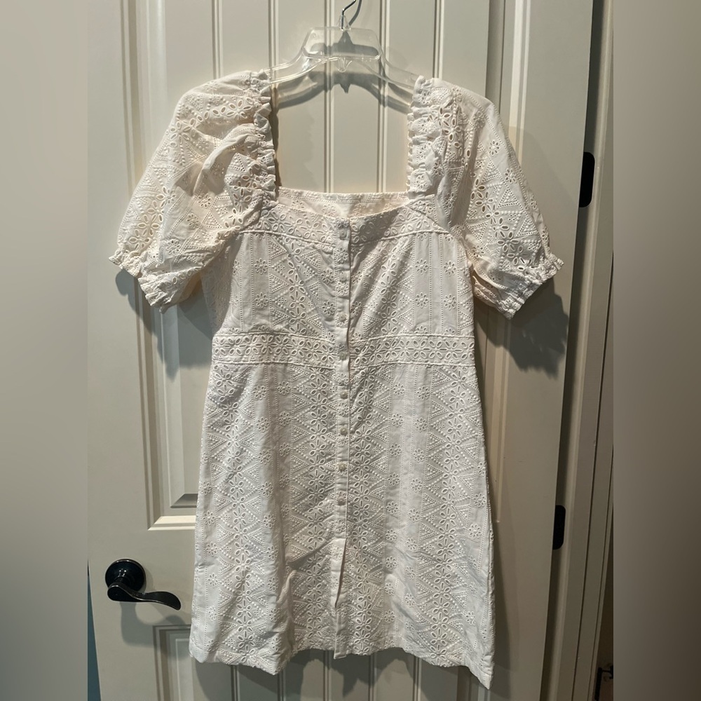 Spartina 449 NWT Cream Eyelet Lined Dress Size Medium Concert BOHO Cottage Nashv